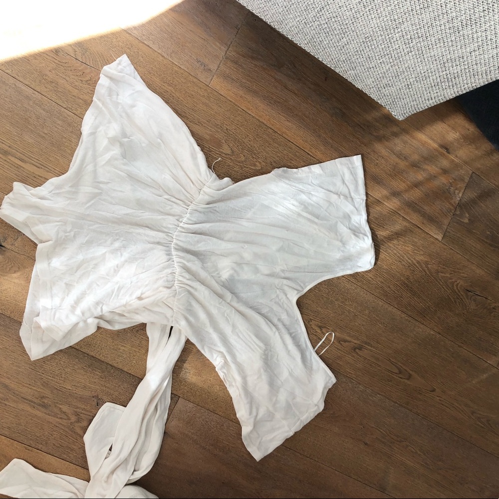 Free People White Back-Tie Romper